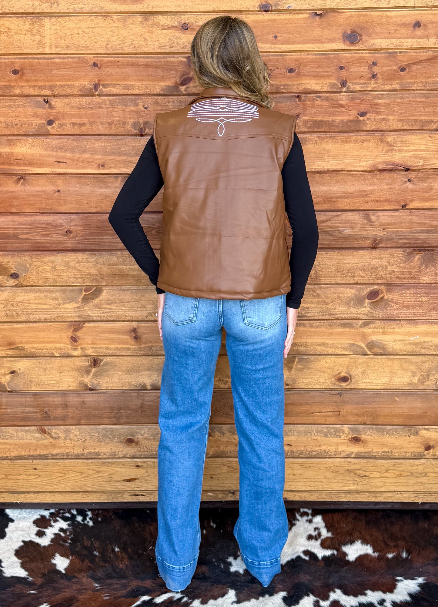 Leather Boot Stitch Vest