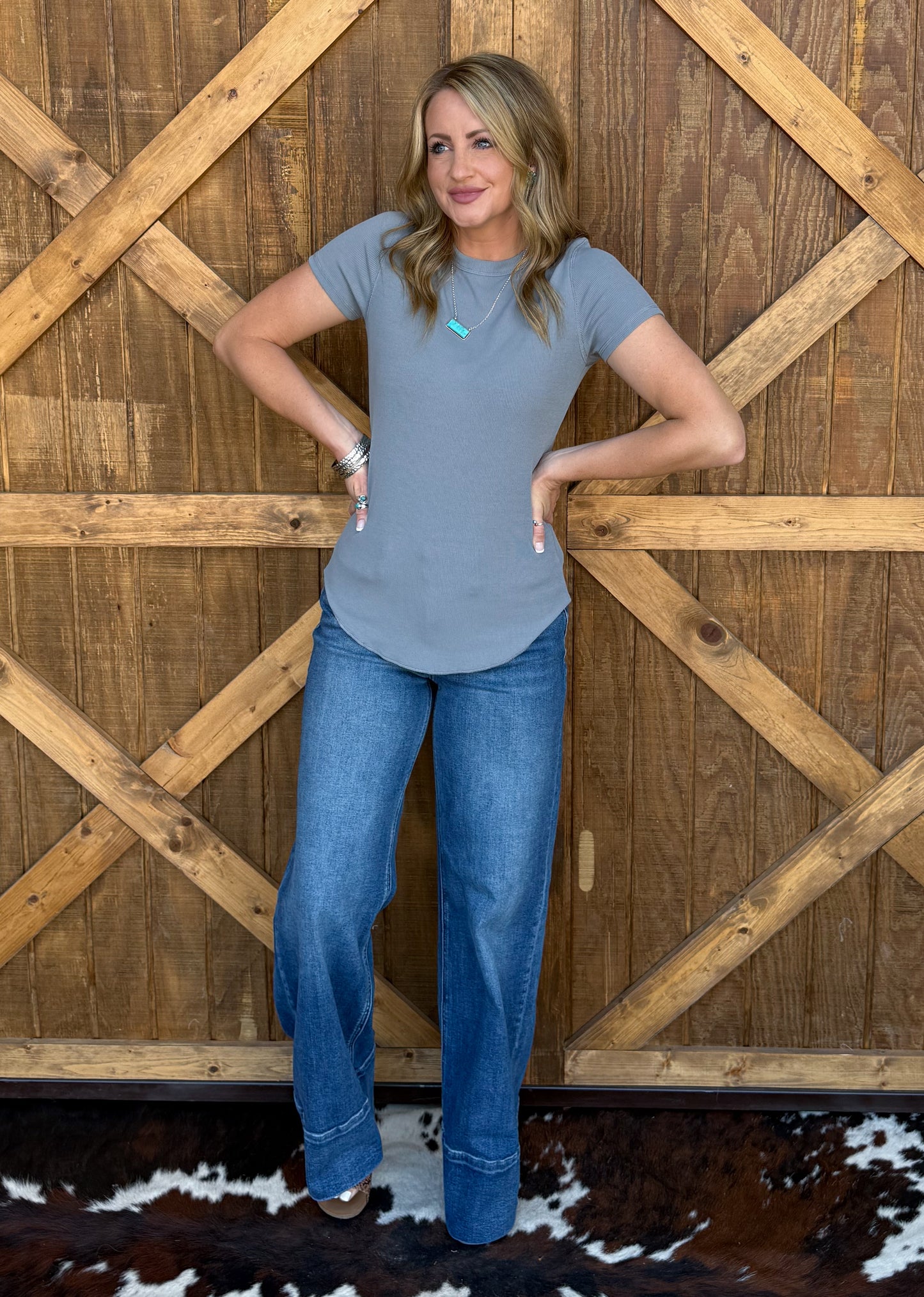 The Abby Top *Pebble