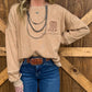 Cowgirl Boots Oversized Sweater Top