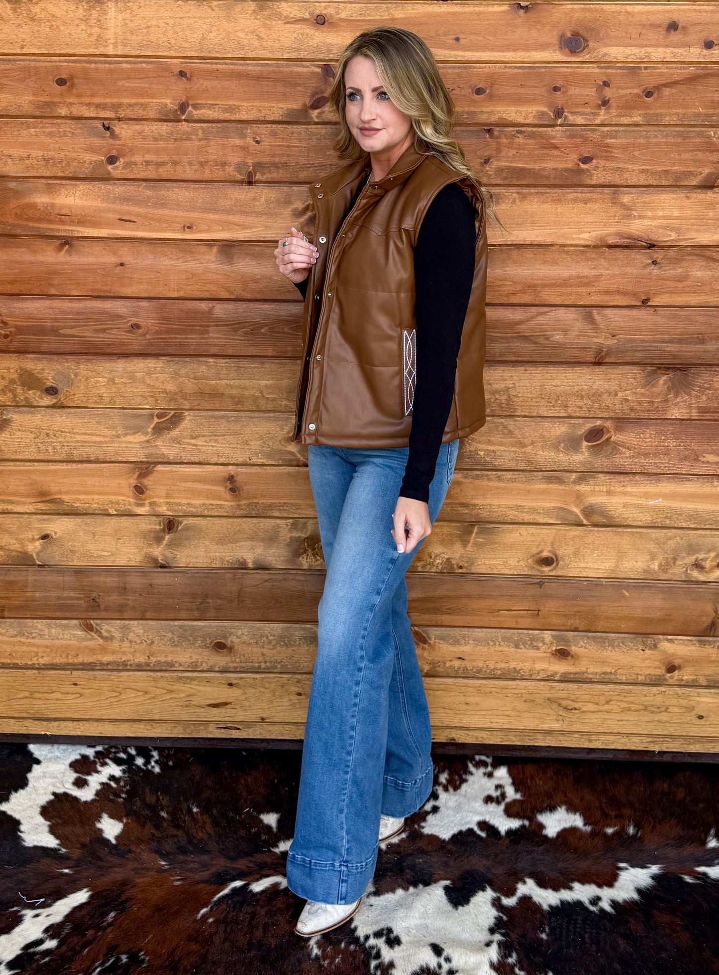 Leather Boot Stitch Vest