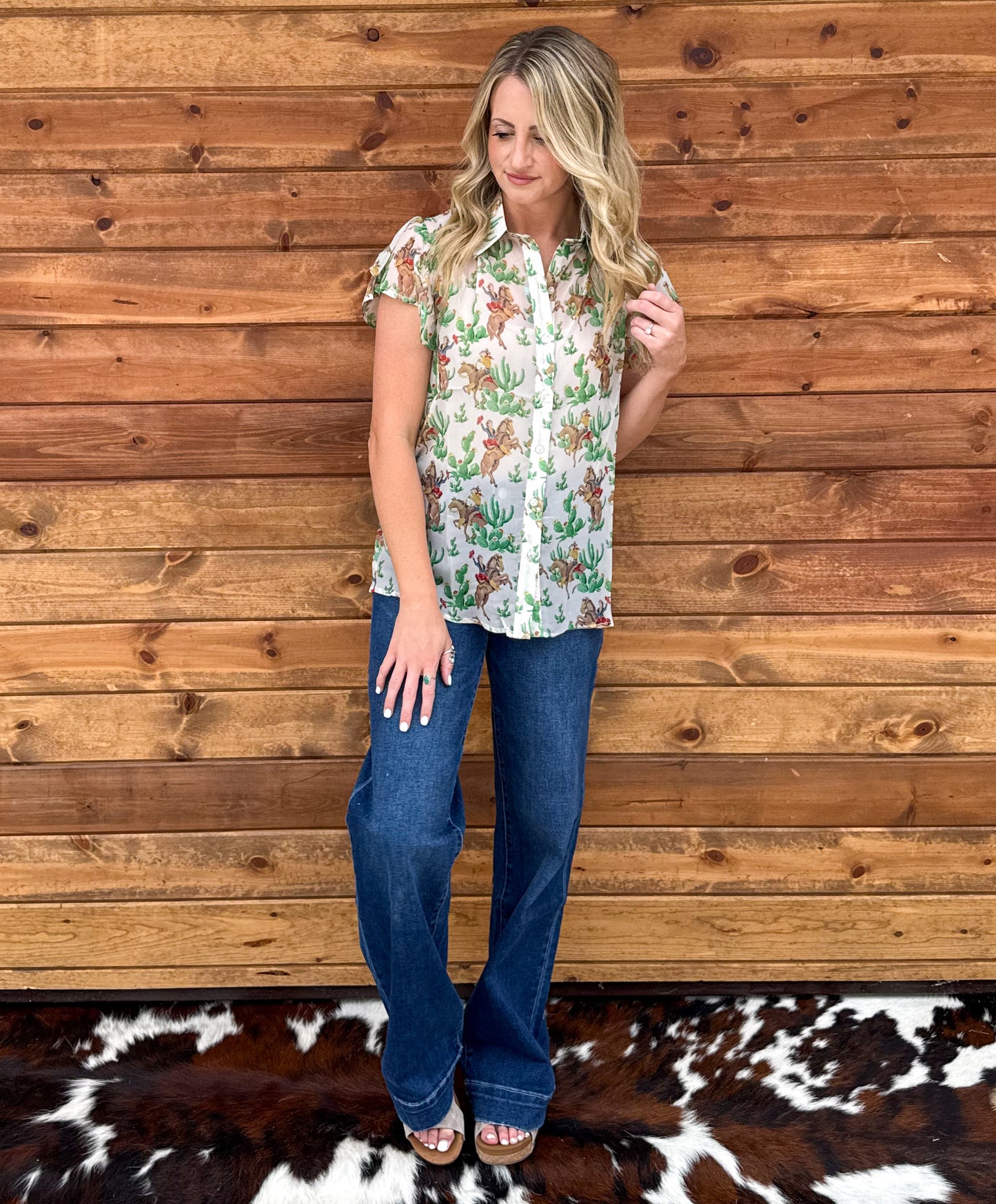 Cactus Cowgirl Sheer Blouse