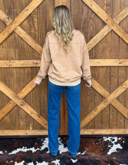 Cowgirl Boots Oversized Sweater Top