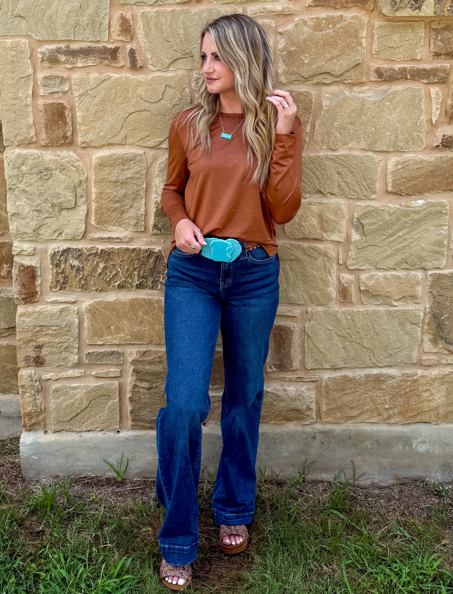 Swanky Leather Long Sleeve *Saddle
