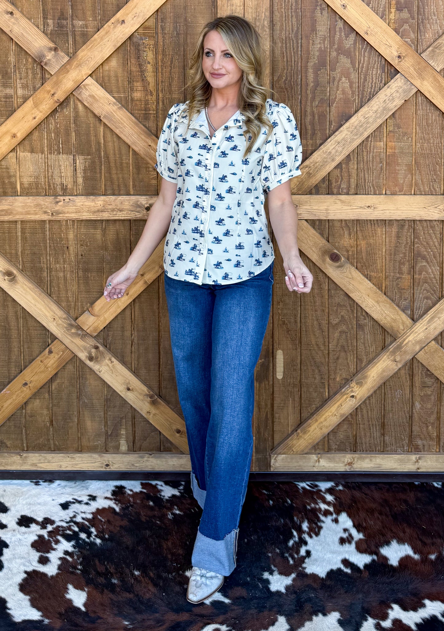 Cowboy Button-Up Top