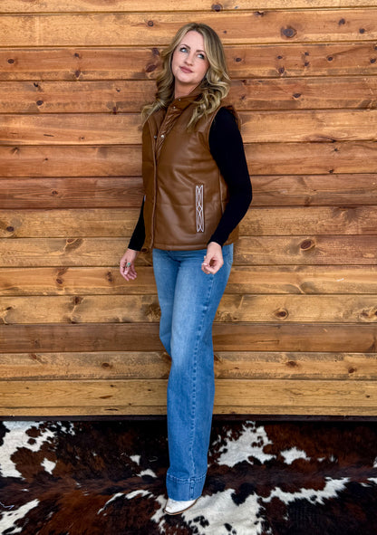 Leather Boot Stitch Vest
