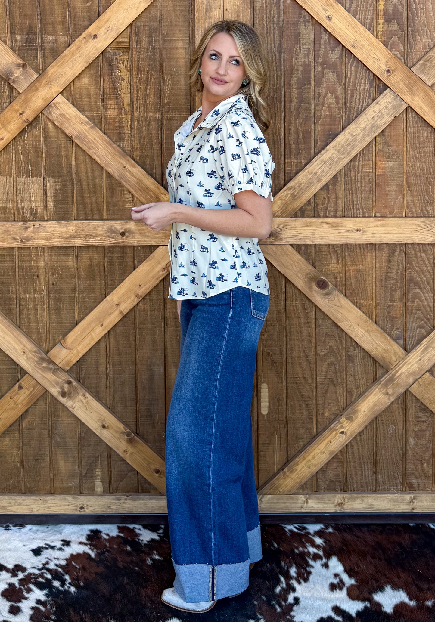 Cowboy Button-Up Top