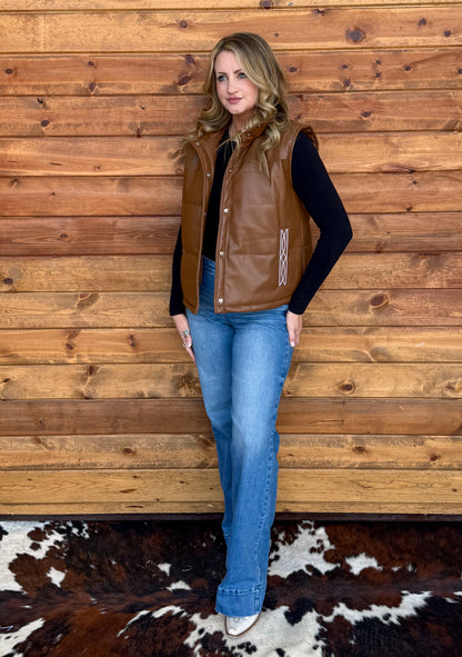 Leather Boot Stitch Vest