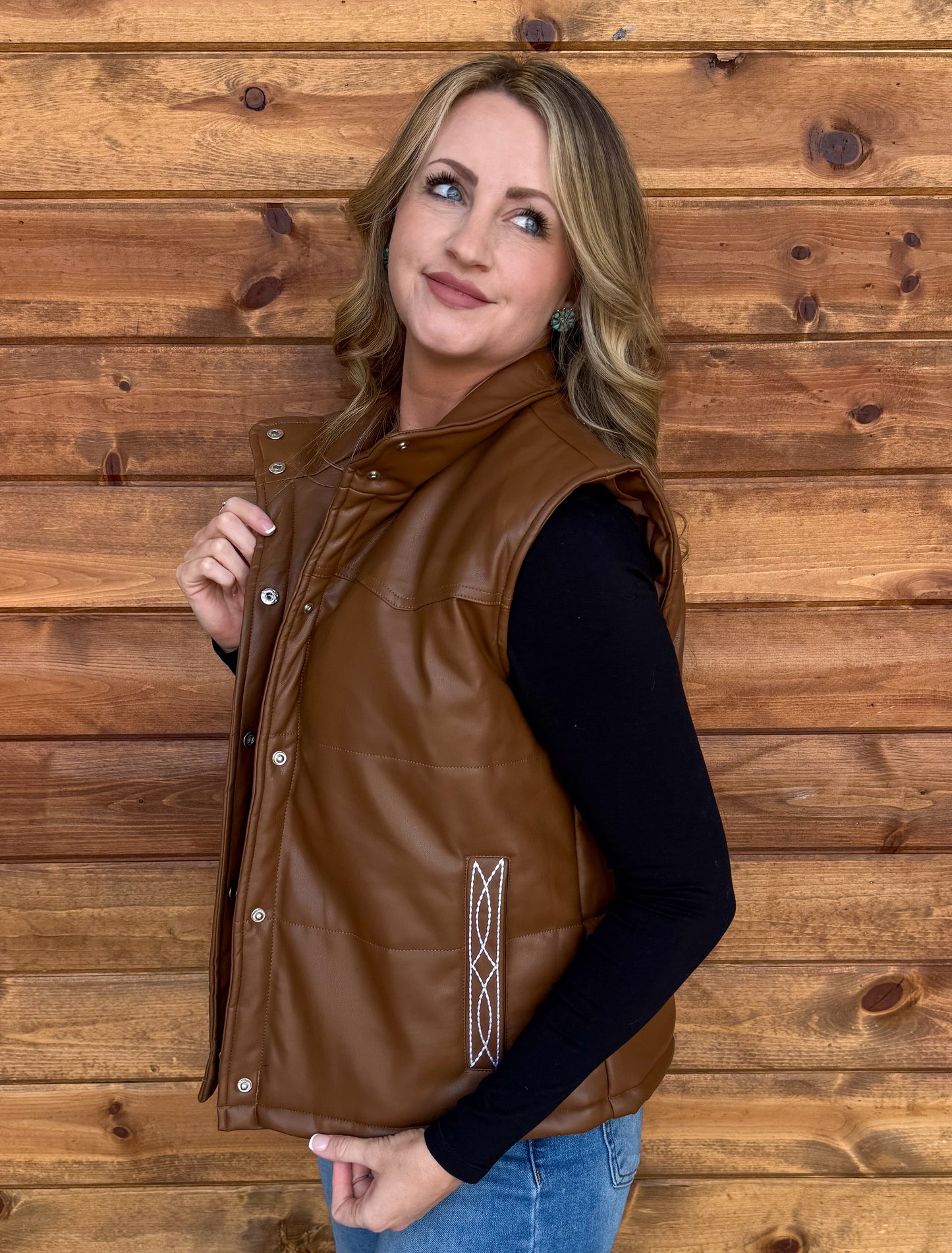 Leather Boot Stitch Vest