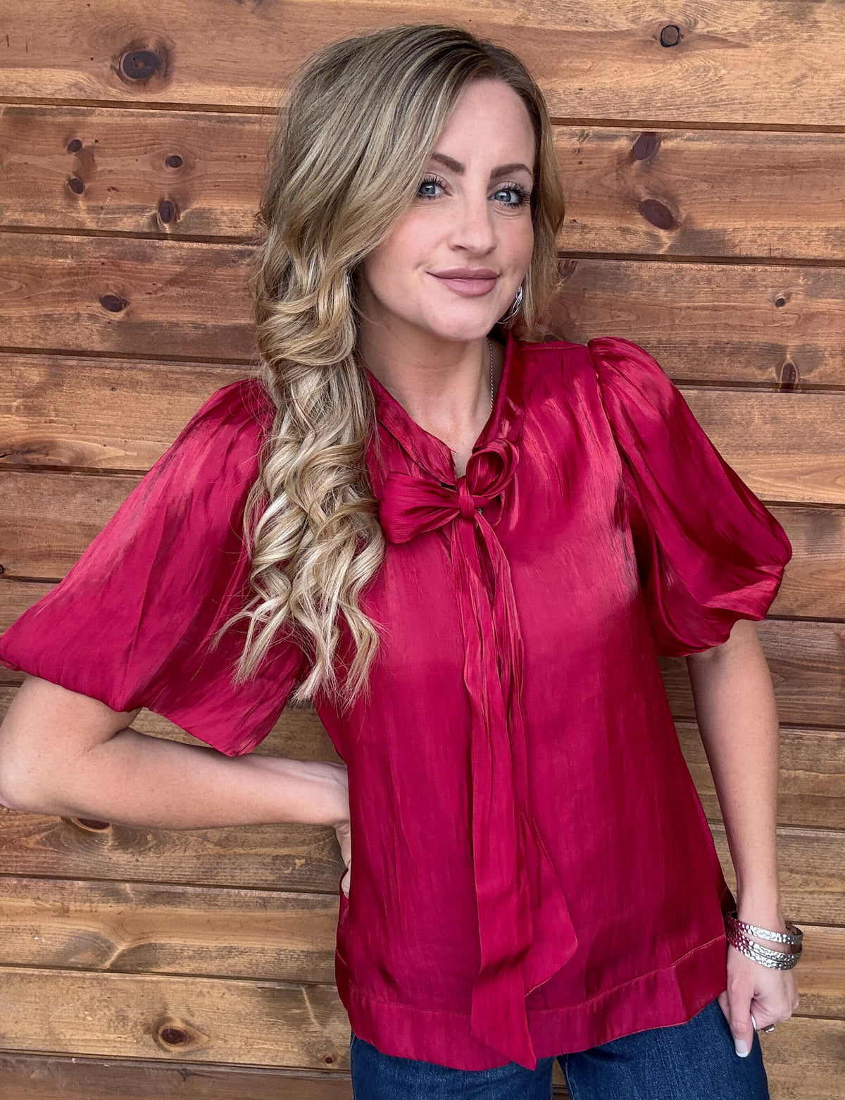 Fancy Cowgirl Blouse *Red
