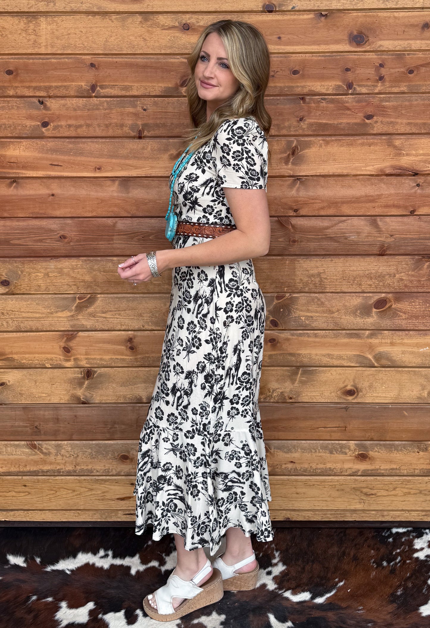 Floral Horses Dress
