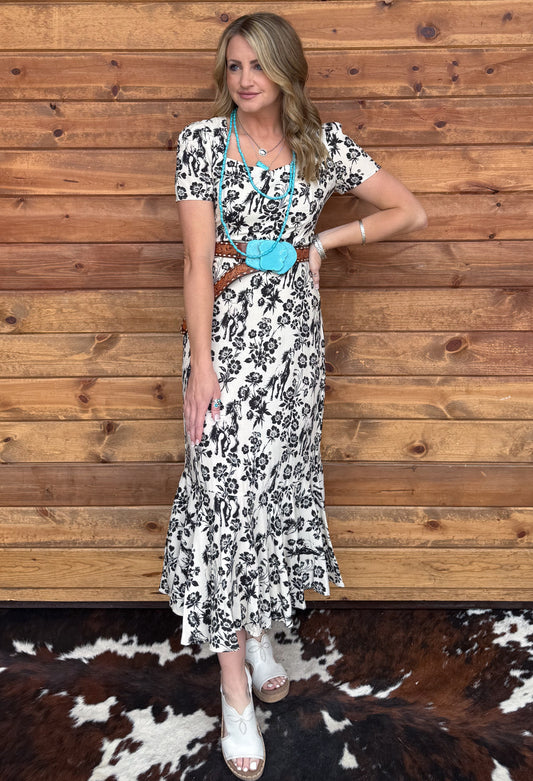 Floral Horses Dress