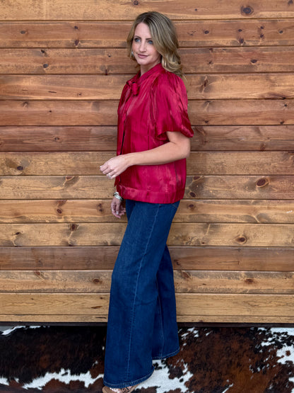 Fancy Cowgirl Blouse *Red