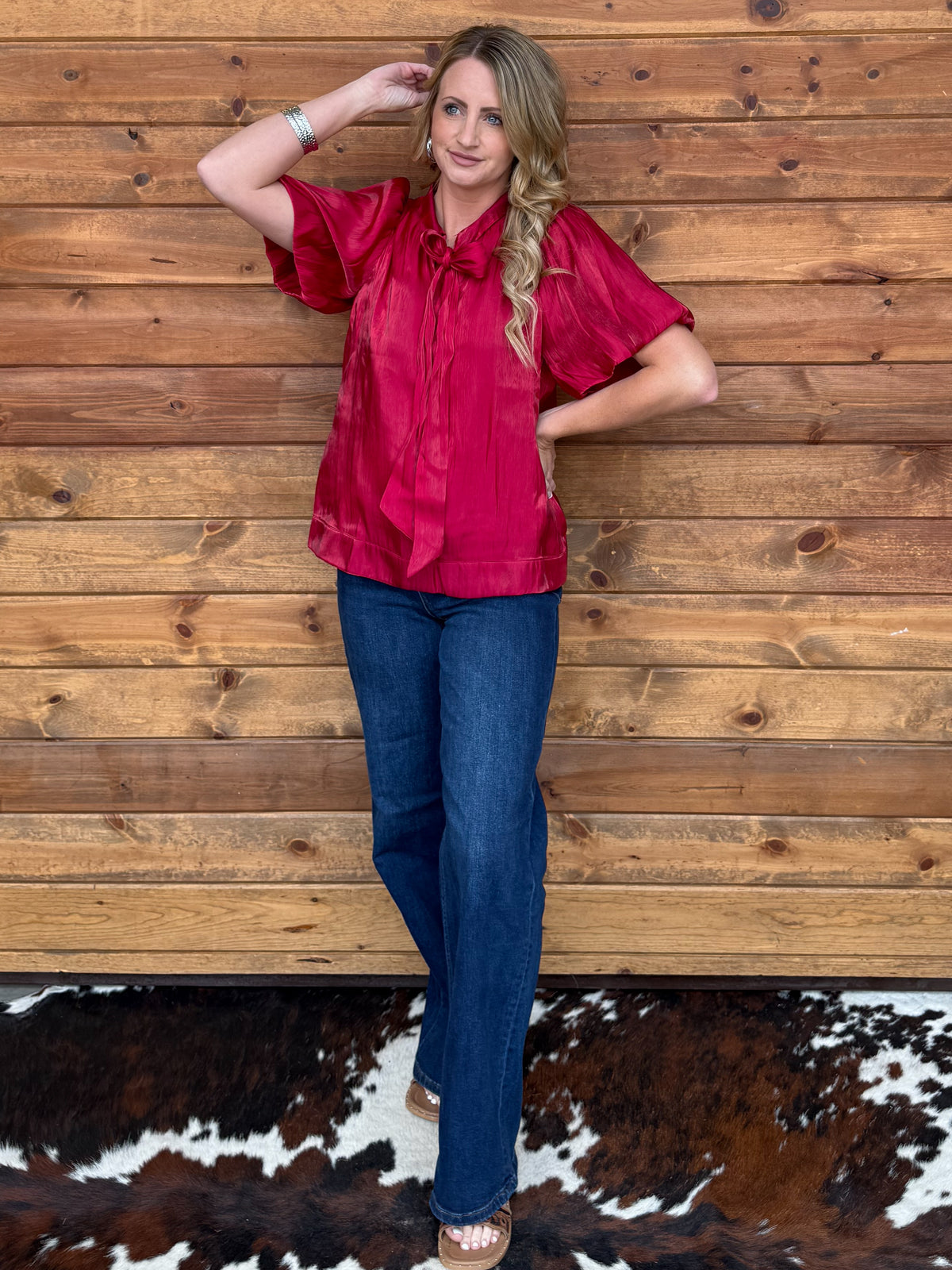 Fancy Cowgirl Blouse *Red