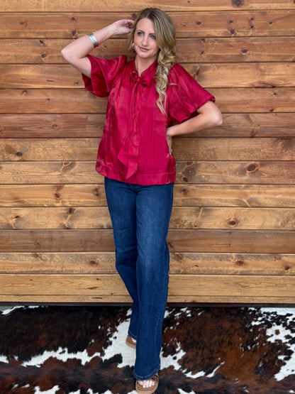 Fancy Cowgirl Blouse *Red