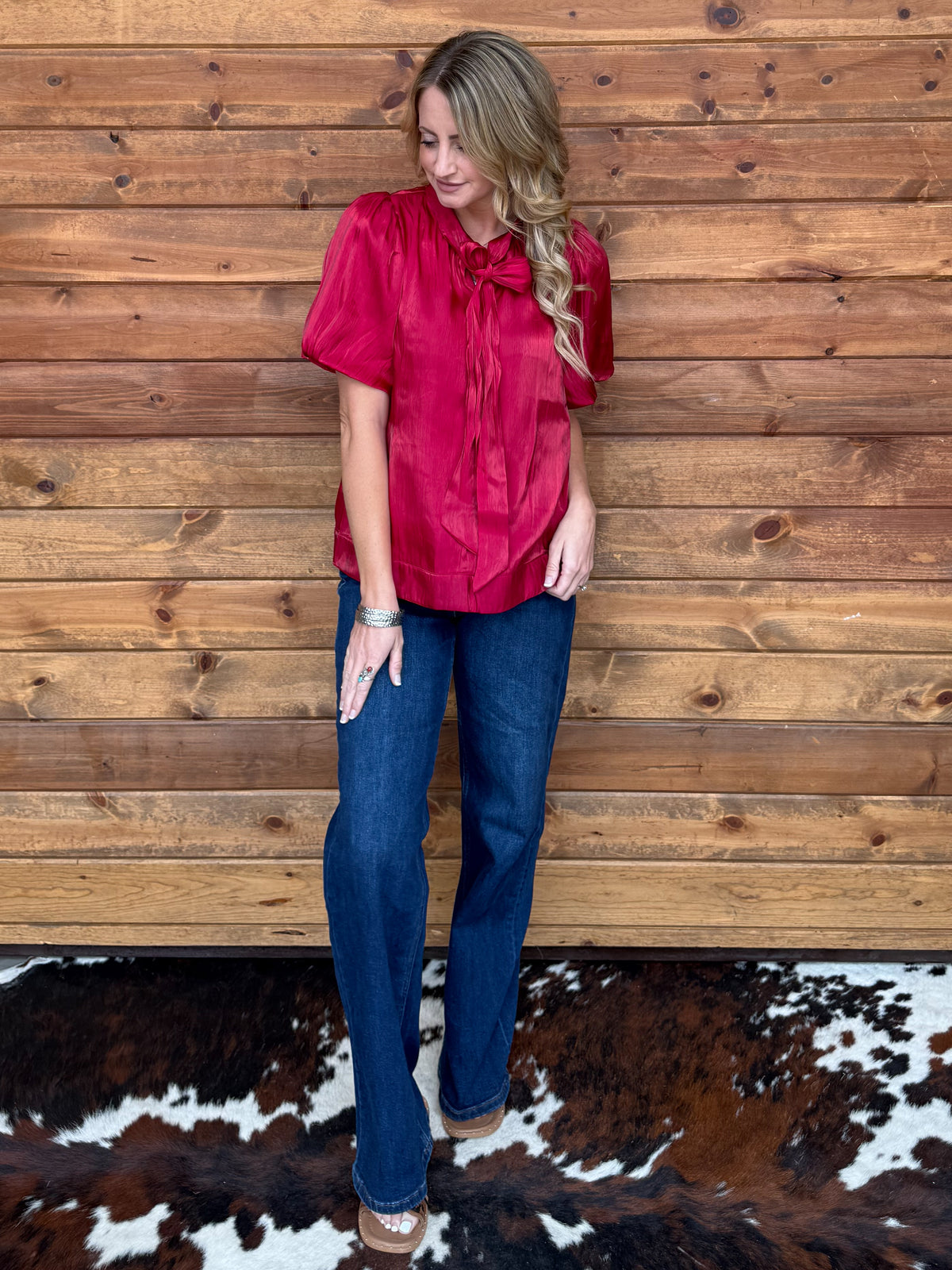 Fancy Cowgirl Blouse *Red