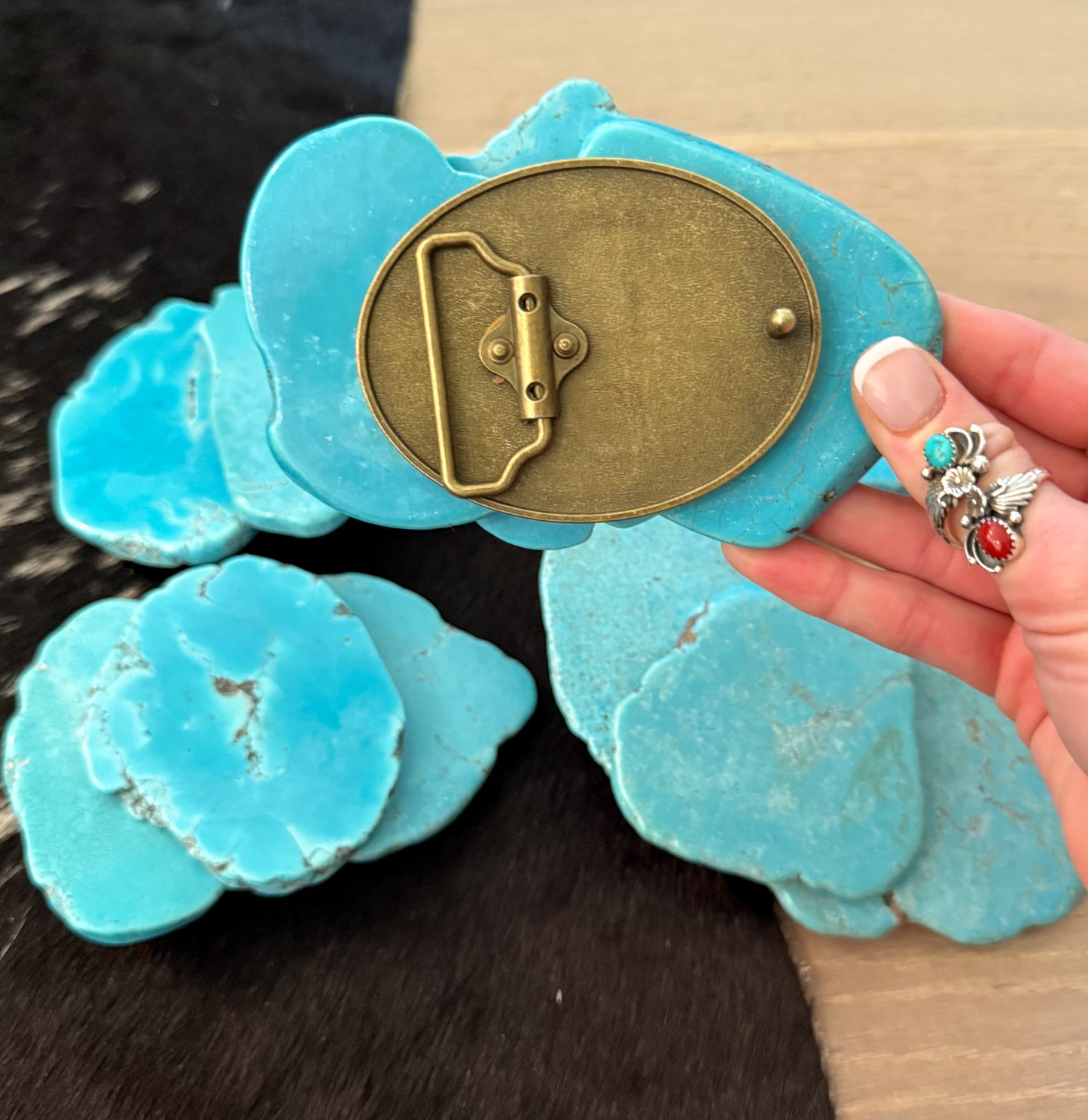 Turquoise Slab Belt Buckle
