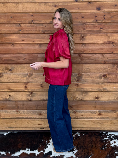 Fancy Cowgirl Blouse *Red