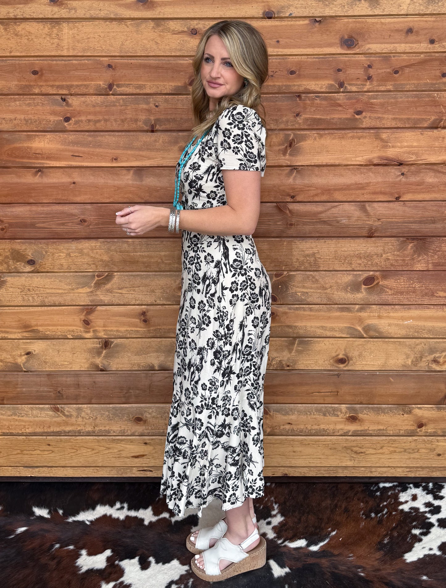Floral Horses Dress