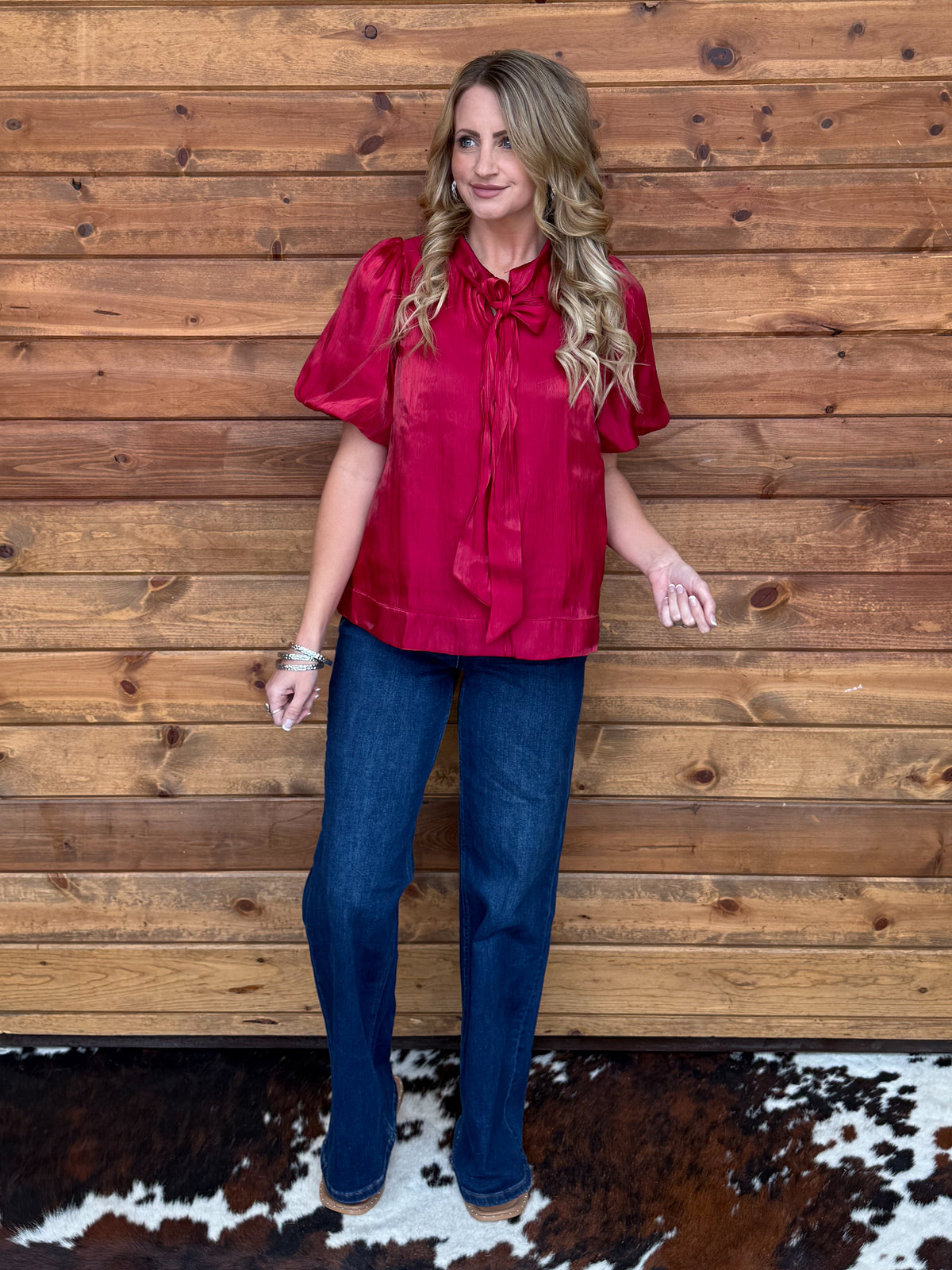 Fancy Cowgirl Blouse *Red