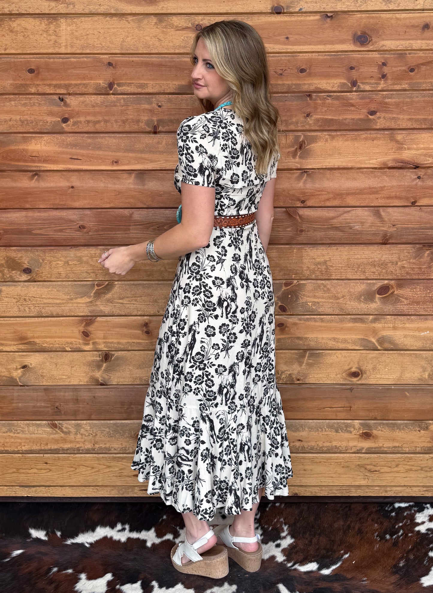 Floral Horses Dress