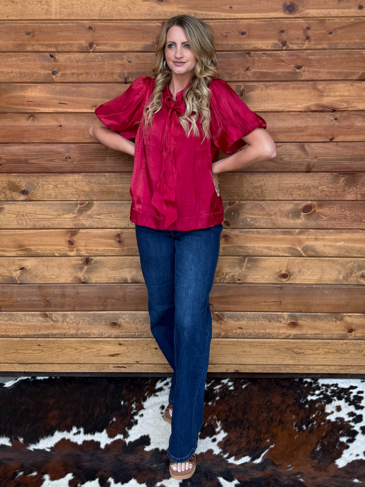 Fancy Cowgirl Blouse *Red