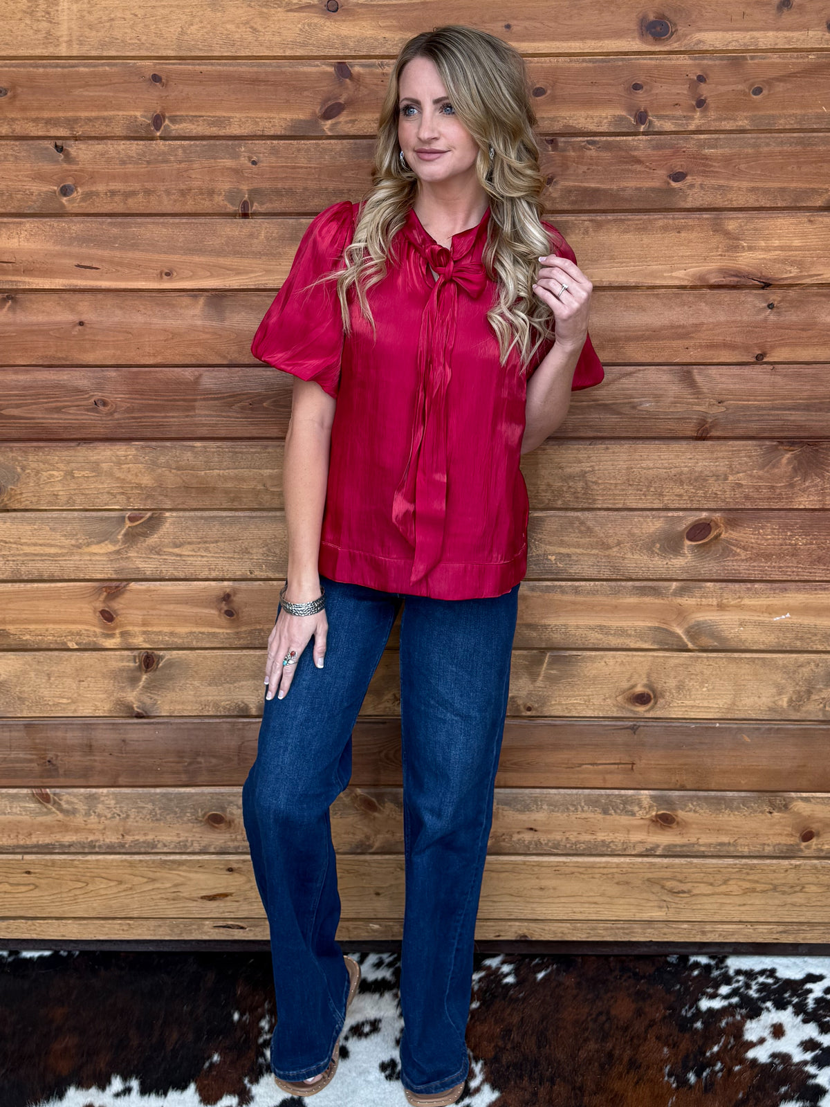 Fancy Cowgirl Blouse *Red