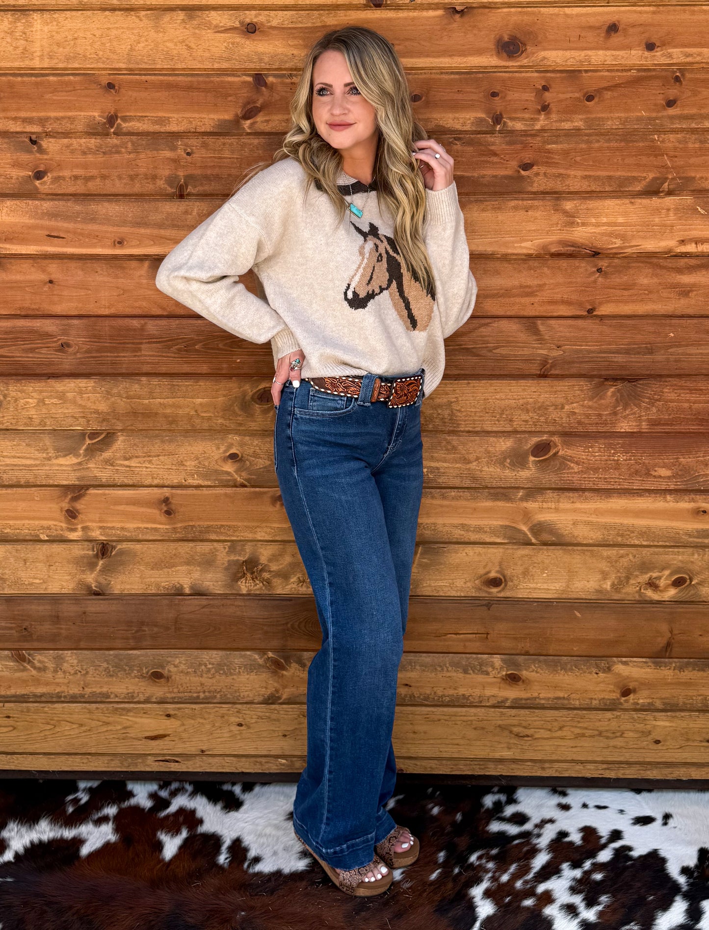 Collared Horse Sweater