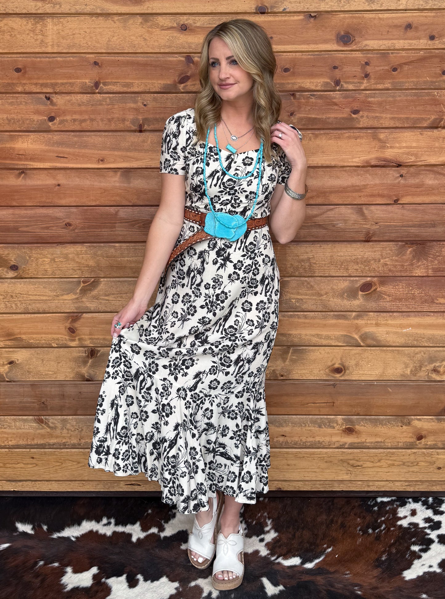 Floral Horses Dress