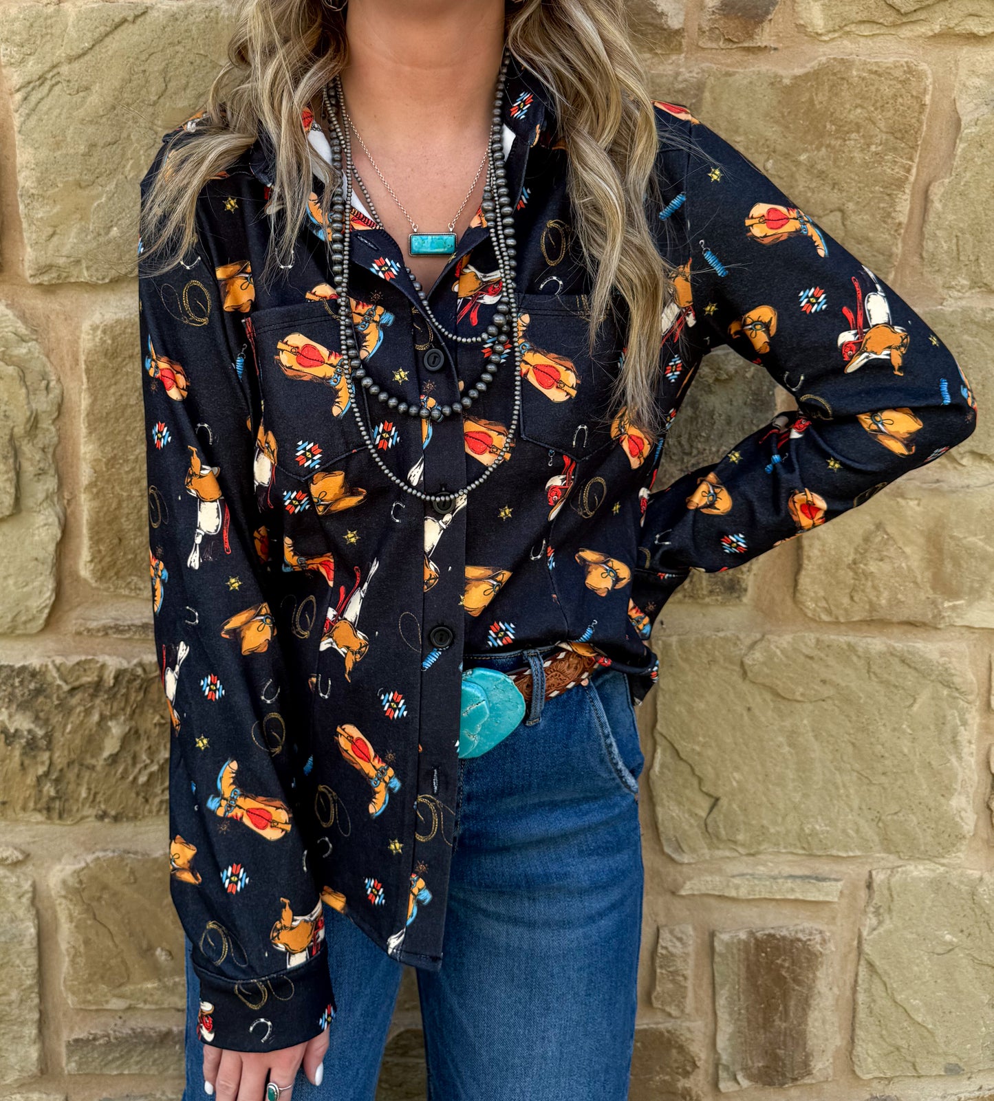 Cowboy Essentials Button-Up Top