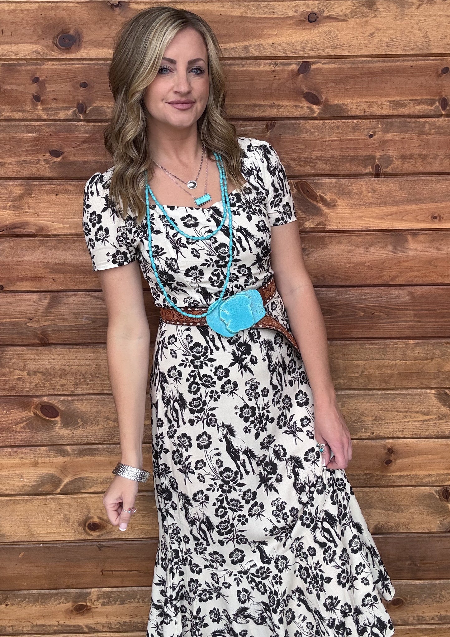Floral Horses Dress