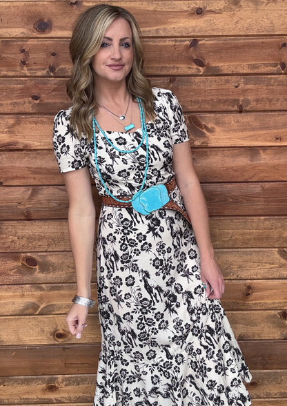 Floral Horses Dress