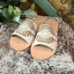Nadia Fire Aztec Cowhide Slides