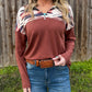 Country Babe Aztec Pullover *Rust