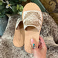 Nadia Fire Aztec Cowhide Slides