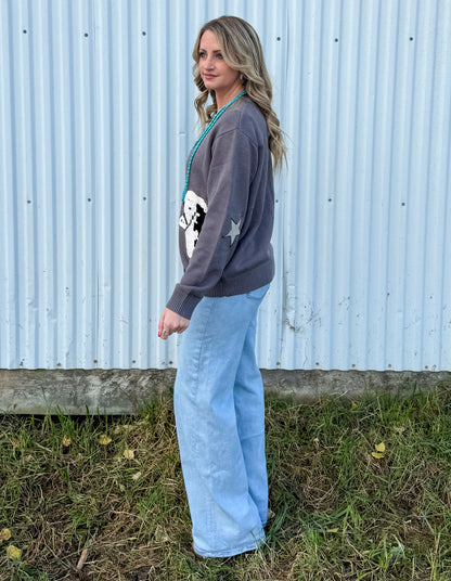 Black Baldy Cattle Cardigan