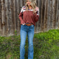 Country Babe Aztec Pullover *Rust