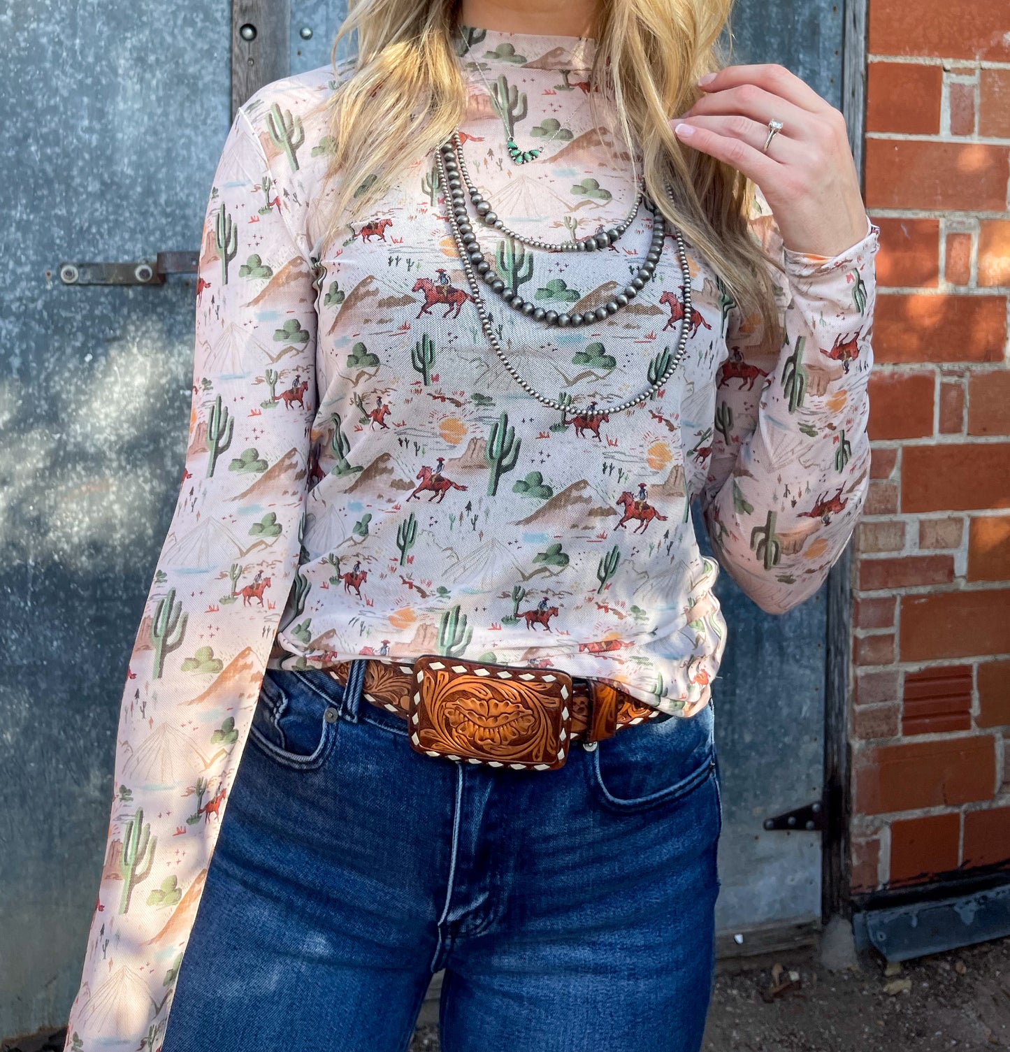 Cowboy Desert Mesh Top