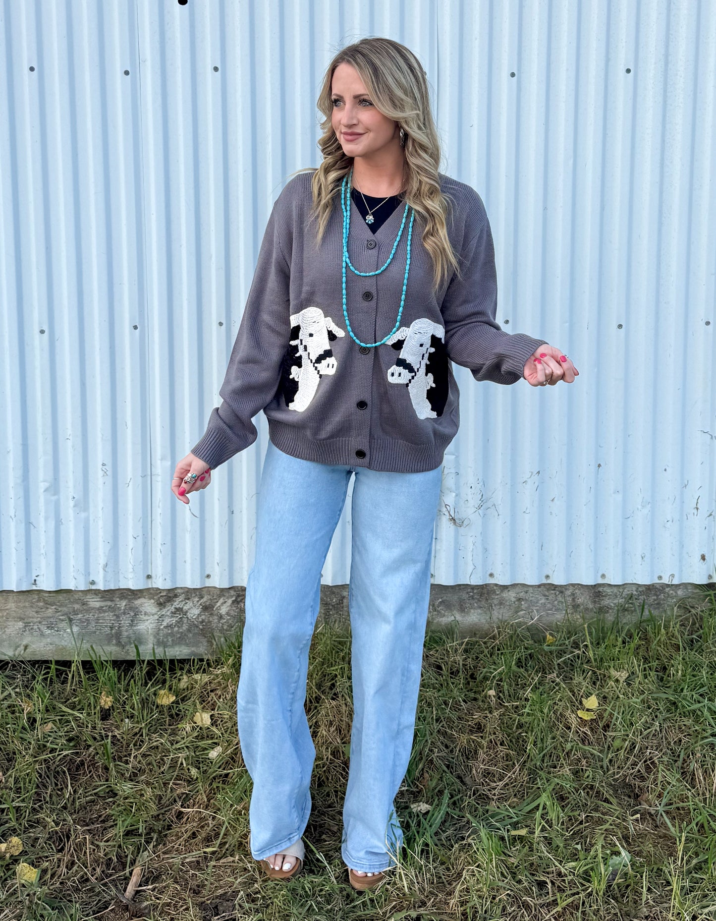 Black Baldy Cattle Cardigan