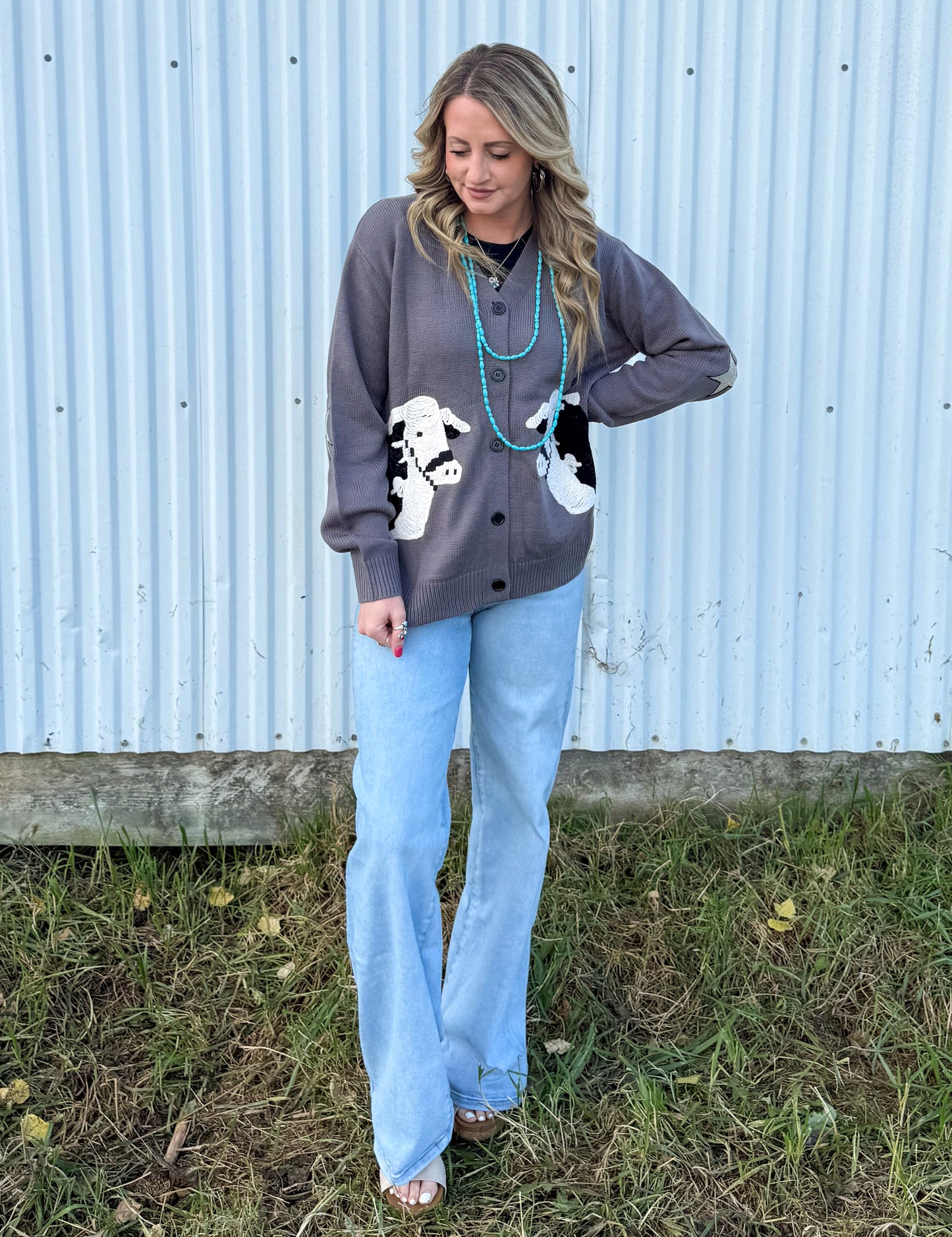 Black Baldy Cattle Cardigan