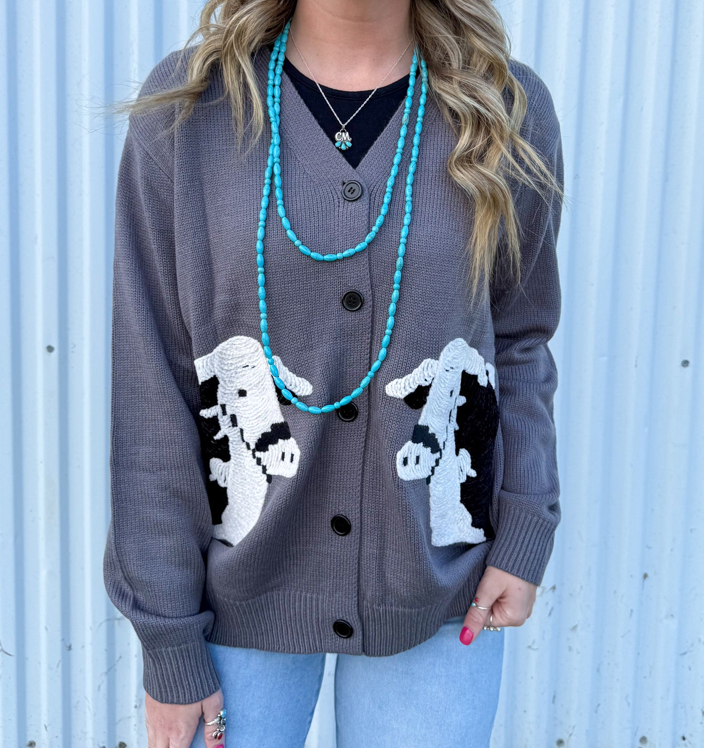 Black Baldy Cattle Cardigan