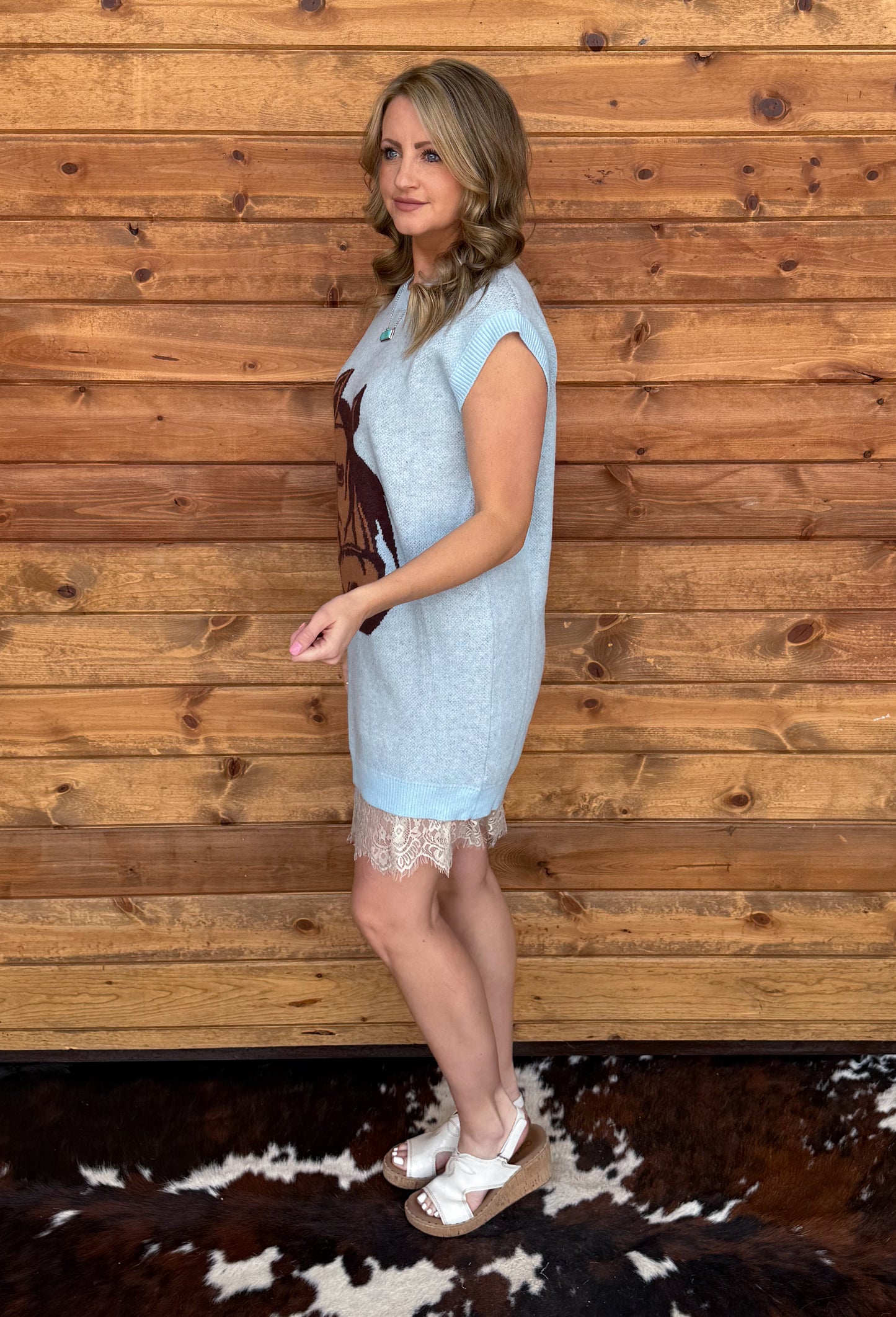 Western Horse Sweater Dress