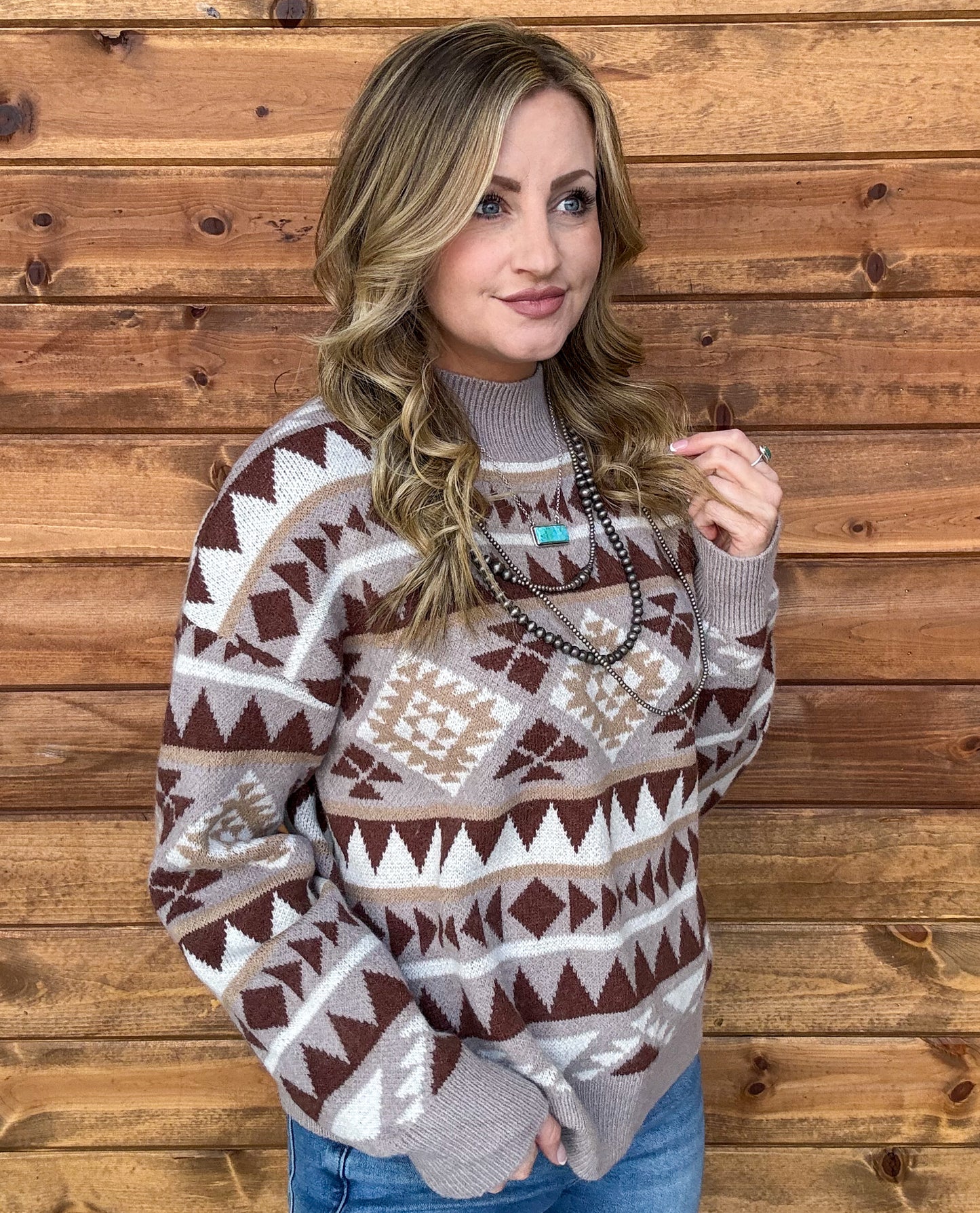 Southern Aztec Sweater *Brown