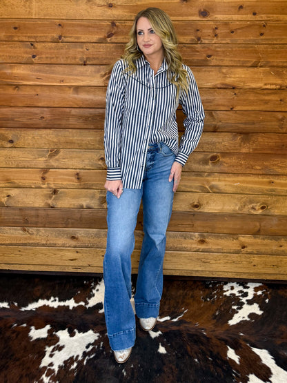 The Valley Striped Pearl Snap