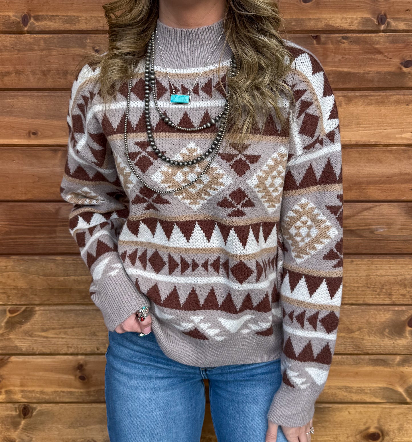 Southern Aztec Sweater *Brown