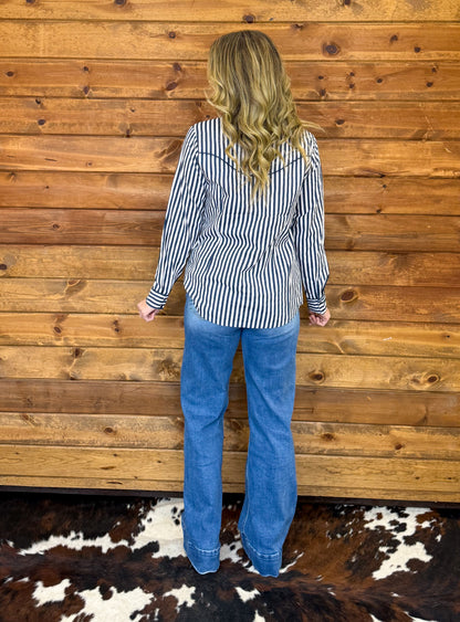 The Valley Striped Pearl Snap