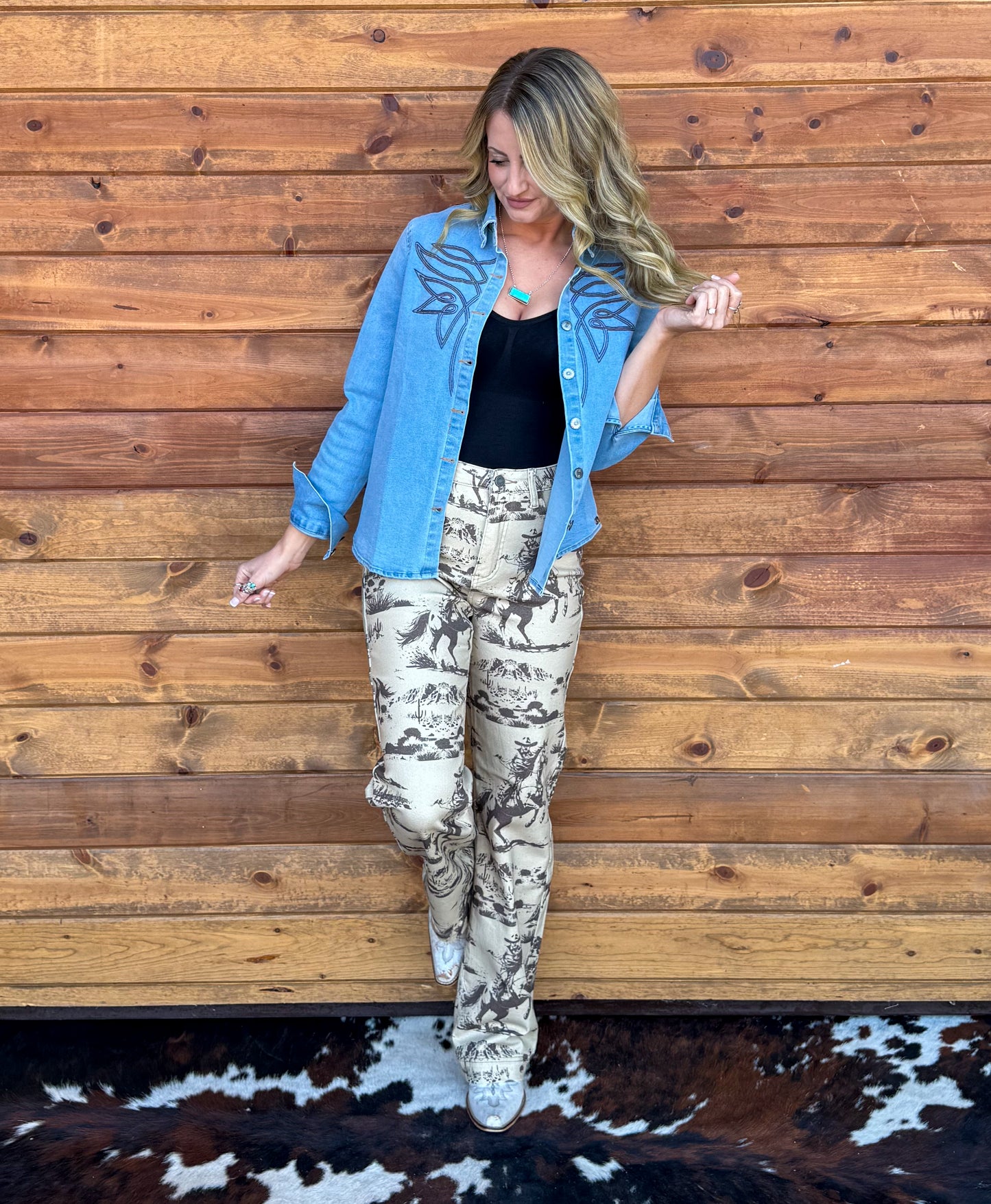 Boot Stitch Denim Long Sleeve