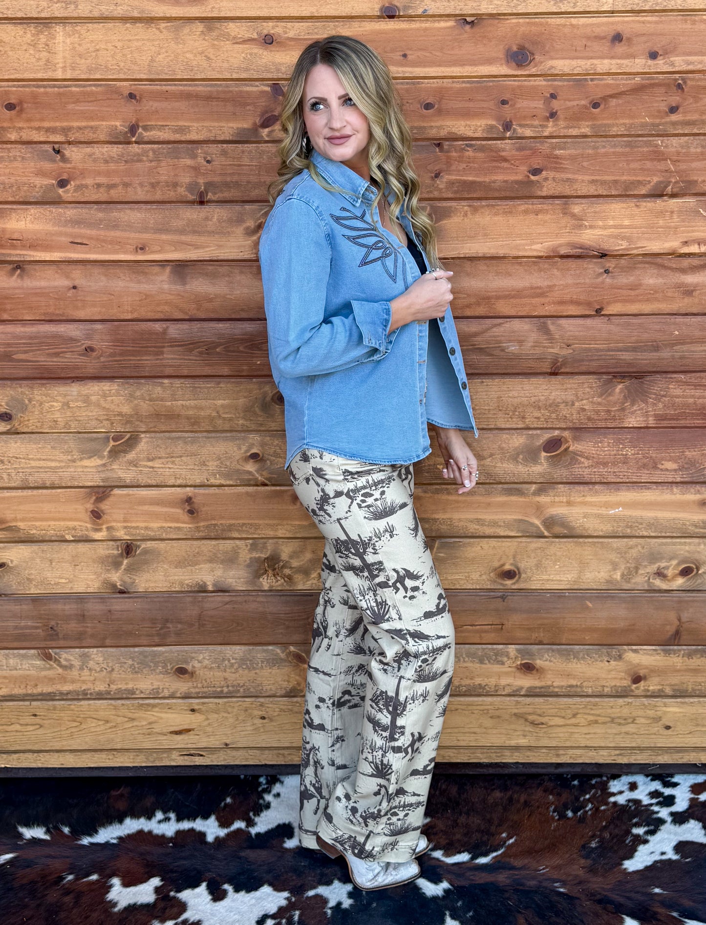 Boot Stitch Denim Long Sleeve