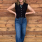 Simple Button-Up Tank *Black