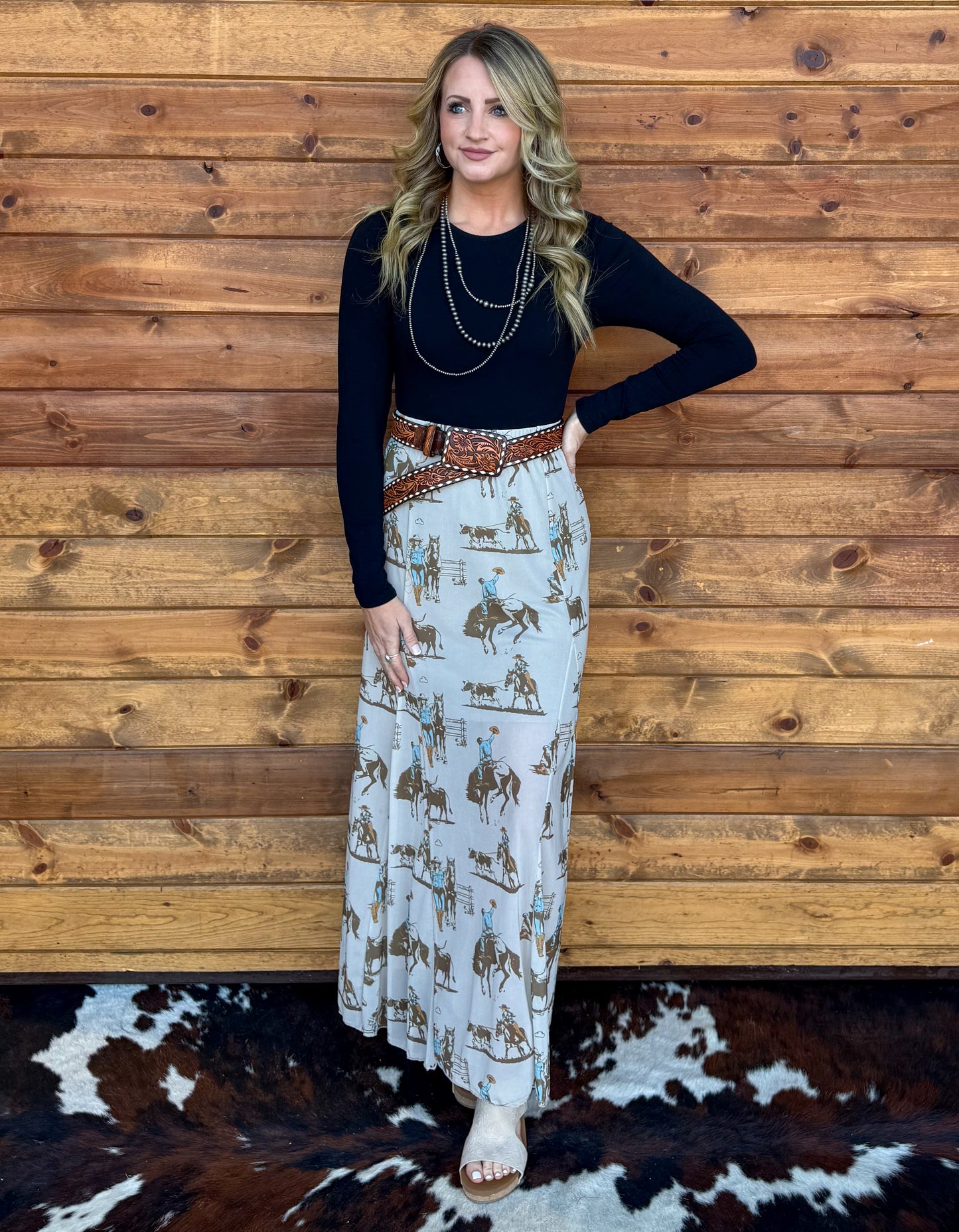 On the Ranch Mesh Maxi Skirt