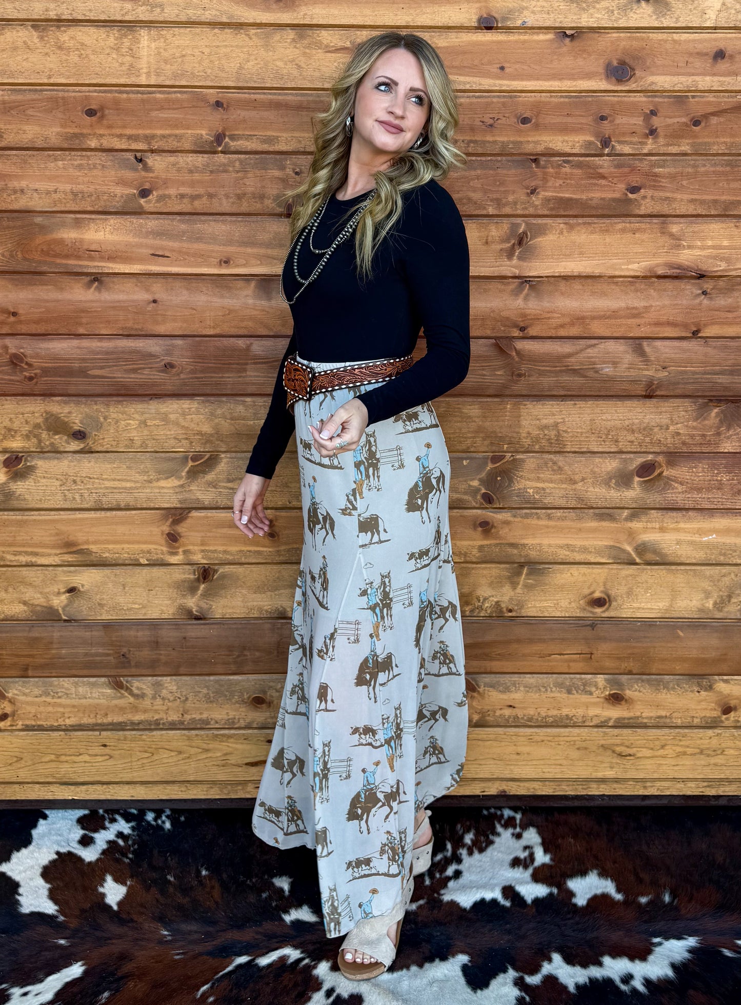 On the Ranch Mesh Maxi Skirt